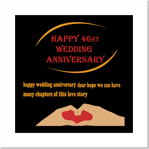 happy 46st wedding anniversary Wall Art by best seller shop